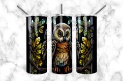 Owl Stained Glass Dog 20 oz Skinny Tumbler Wrap Product Image 3