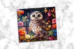 Owl Stained Glass Dog 20 oz Skinny Tumbler Wrap Product Image 4