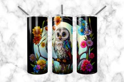 Owl Stained Glass Dog 20 oz Skinny Tumbler Wrap Product Image 3