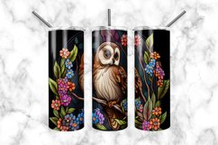 Owl Stained Glass Dog 20 oz Skinny Tumbler Wrap Product Image 3