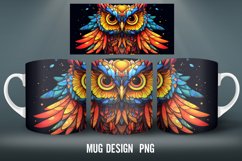 Owl Stained Glass Mug Wrap Sublimation Designs Product Image 3