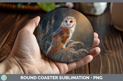 GorgeousOwl Sunset Round Coaster design.