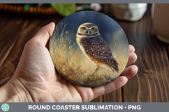 GorgeousOwl Sunset Round Coaster design.