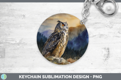 GorgeousOwl Sunset Keychain design.