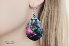 Owl Teardrop Earring Sublimation Watercolor Owl Earrings