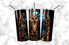 Owl Stained Glass Dog 20 oz Skinny Tumbler Wrap Product Image 3