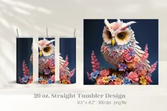 Owl Tumbler 3D Sublimation Design  3d Tumbler Wrap