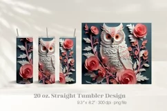 Owl Tumbler 3D Sublimation Design  3d Tumbler Wrap