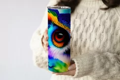 Owl sublimation design tumbler wrap 20 Oz, owl tumbler wrap, rainbow owl sublimation PNG, animals tumbler design.