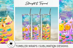 funny  owl illustration shown on tumblers