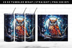 Owl 20oz Tumbler Wrap, Sublimation PNG Design Product Image 1