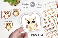 Sticker Heart Owl Product Image 1