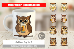 Mug Wrap Owl Beer Day Product Image 1