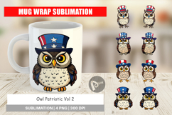 Mug Wrap Owl Patriotic Product Image 1