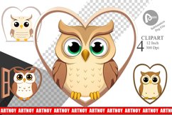 Clipart Heart Owl Product Image 1