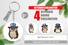 Keychain Owl Patriotic Product Image 1