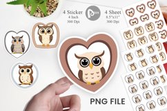 Sticker Heart Owl Product Image 1