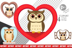 Clipart Heart Owl Product Image 1