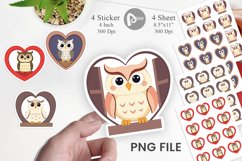 Sticker Heart Owl Product Image 1