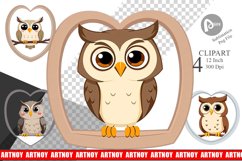 Clipart Heart Owl Product Image 1