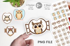 Sticker Heart Owl Product Image 1