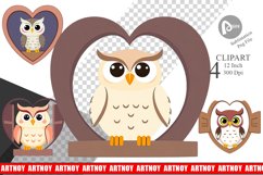 Clipart Heart Owl Product Image 1