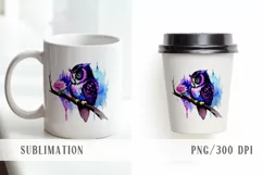 Cute watercolor magic book, owl, potion Halloween clipart Product Image 8