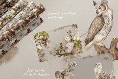 Owls Story watercolor forest clipart Product Image 10