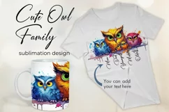Cute Owl Family - Mug Wrap - Family Matching Coffee Mug PNG Product Image 1