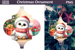 Cute Owl Arabesque Ornament | Arabesque Christmas Ornament Product Image 1