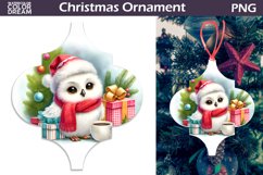 Cute Owl Arabesque Ornament | Arabesque Christmas Ornament Product Image 1