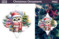 Cute Owl Arabesque Ornament | Arabesque Christmas Ornament Product Image 1
