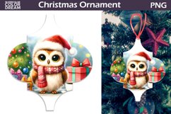 Cute Owl Arabesque Ornament | Arabesque Christmas Ornament Product Image 1