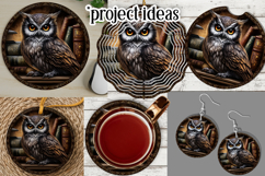 Owl Wind Spinner, Owl Round Design, Darl Owl Coaster, d1 Product Image 3