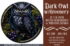 Owl Wind Spinner, Owl Round Design, Darl Owl Coaster, d13 Product Image 1