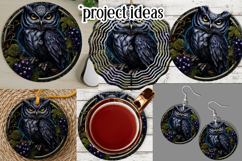 Owl Wind Spinner, Owl Round Design, Darl Owl Coaster, d13 Product Image 3