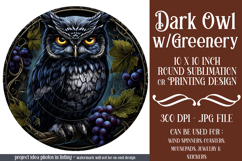 Owl Wind Spinner, Owl Round Design, Darl Owl Coaster, d14 Product Image 1
