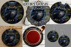 Owl Wind Spinner, Owl Round Design, Darl Owl Coaster, d14 Product Image 3