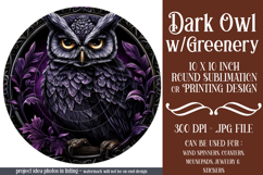 Owl Wind Spinner, Owl Round Design, Darl Owl Coaster, d15 Product Image 1