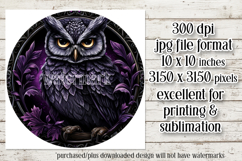 Owl Wind Spinner, Owl Round Design, Darl Owl Coaster, d15 Product Image 2