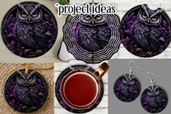 Owl Wind Spinner, Owl Round Design, Darl Owl Coaster, d15 Product Image 3