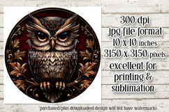 Owl Wind Spinner, Owl Round Design, Darl Owl Coaster, d16 Product Image 2