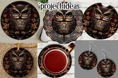 Owl Wind Spinner, Owl Round Design, Darl Owl Coaster, d16 Product Image 3