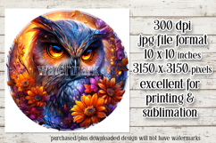 Owl Wind Spinner, Owl Round Design, Glowing Owl Design, d17 Product Image 2