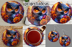 Owl Wind Spinner, Owl Round Design, Glowing Owl Design, d17 Product Image 3