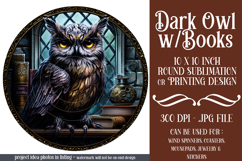 Owl Wind Spinner, Owl Round Design, Darl Owl Coaster, d2 Product Image 1