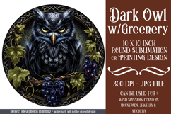 Owl Wind Spinner, Owl Round Design, Darl Owl Coaster, d3 Product Image 1