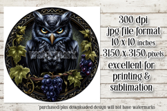 Owl Wind Spinner, Owl Round Design, Darl Owl Coaster, d3 Product Image 2