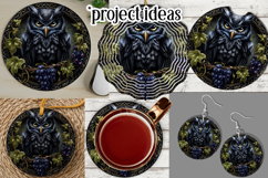 Owl Wind Spinner, Owl Round Design, Darl Owl Coaster, d3 Product Image 3