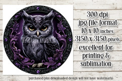 Owl Wind Spinner, Owl Round Design, Darl Owl Coaster, d4 Product Image 2